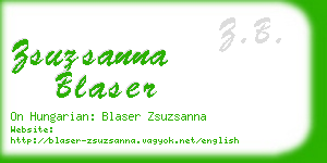 zsuzsanna blaser business card